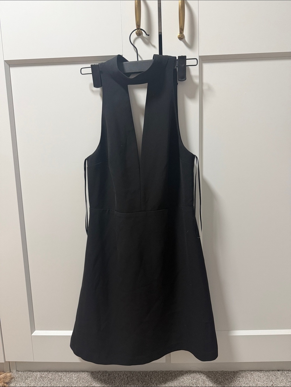 Express Black Sleeveless V-Neck A-Line Dress